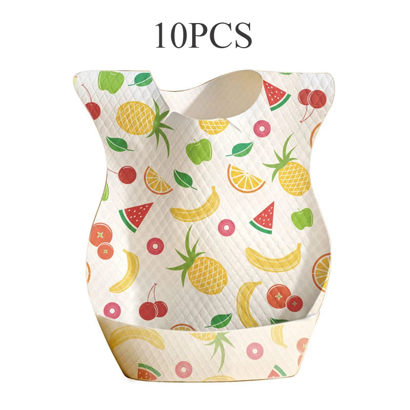Disposable Baby Bibs Burp Cloths Waterproof Cartoon Toddler Baby Stuff for Feeding Portable Travel Infant Baby Accessoriy 10Pcs
