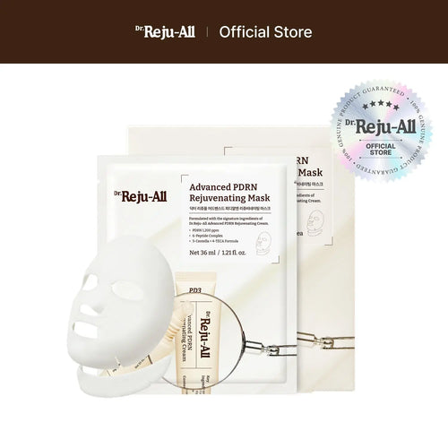 Revitalize Your Skin with Dr.Reju-All Advanced PDRN Rejuvenating Mask - Hydrating Korean Sheet Mask for Face & Neck with Collagen & Copper Peptides (4 Sheets, 1.2 Fl Oz Each)