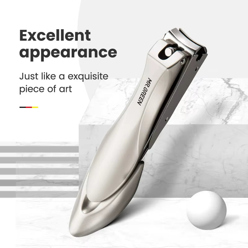 Ergonomic Stainless Steel Anti-Splash Nail Clippers - Bionic Design Manicure Tool for Perfect Fingernails