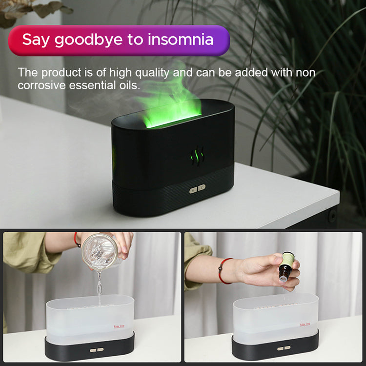 Transform Your Space with the Best Selling USB Ultrasonic Flame Humidifier - Colorful LED Aroma Diffuser for Relaxation