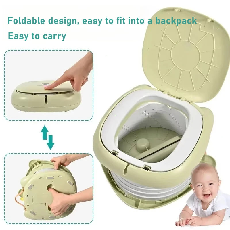 Portable Kid Boy Girl WC Toilet Seat Pot Kids Folding Toilet Baby Travel Toilet Children'S Potty Car Sealed Anti-Odor Urinal