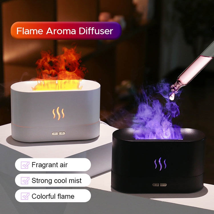 Transform Your Space with the Best Selling USB Ultrasonic Flame Humidifier - Colorful LED Aroma Diffuser for Relaxation