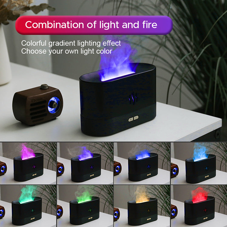 Transform Your Space with the Best Selling USB Ultrasonic Flame Humidifier - Colorful LED Aroma Diffuser for Relaxation