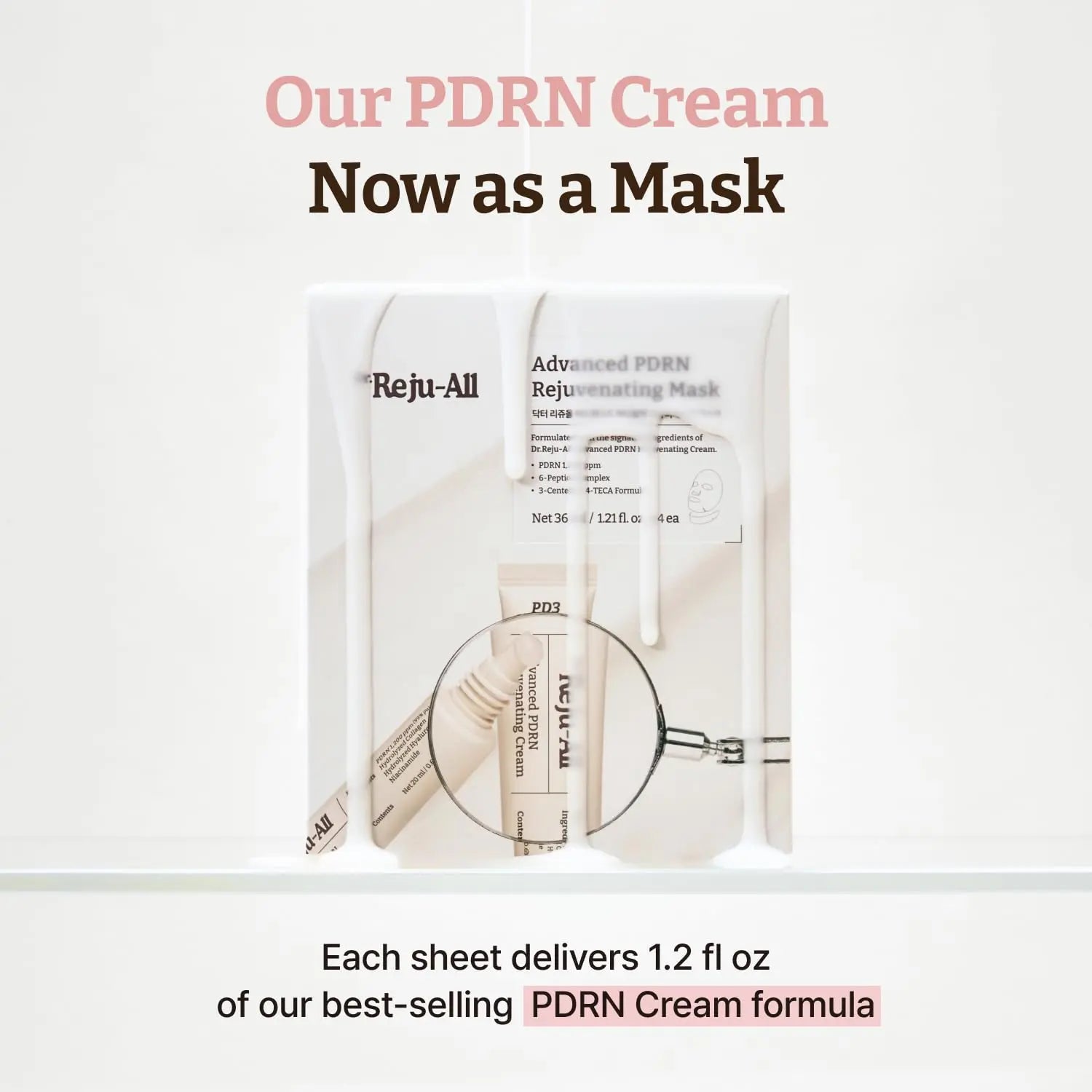 Revitalize Your Skin with Dr.Reju-All Advanced PDRN Rejuvenating Mask - Hydrating Korean Sheet Mask for Face & Neck with Collagen & Copper Peptides (4 Sheets, 1.2 Fl Oz Each)