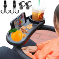 Stroller Snack Tray with Cup Holder Universal Child Snack Tray Removable Multifunction Stroller Organizer with Adjustable Buckle and Hooks Reusable Stroller Snacks Holder for Strollers