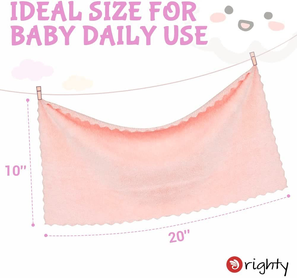 Burp Cloths, Super Soft & Highly Absorbent Coral Fleece, 20 X 10 Inch Gentle & Large Burp Rugs for Baby Sensitive Skin - Burping Cloths for Newborn Essential, 8 Pack