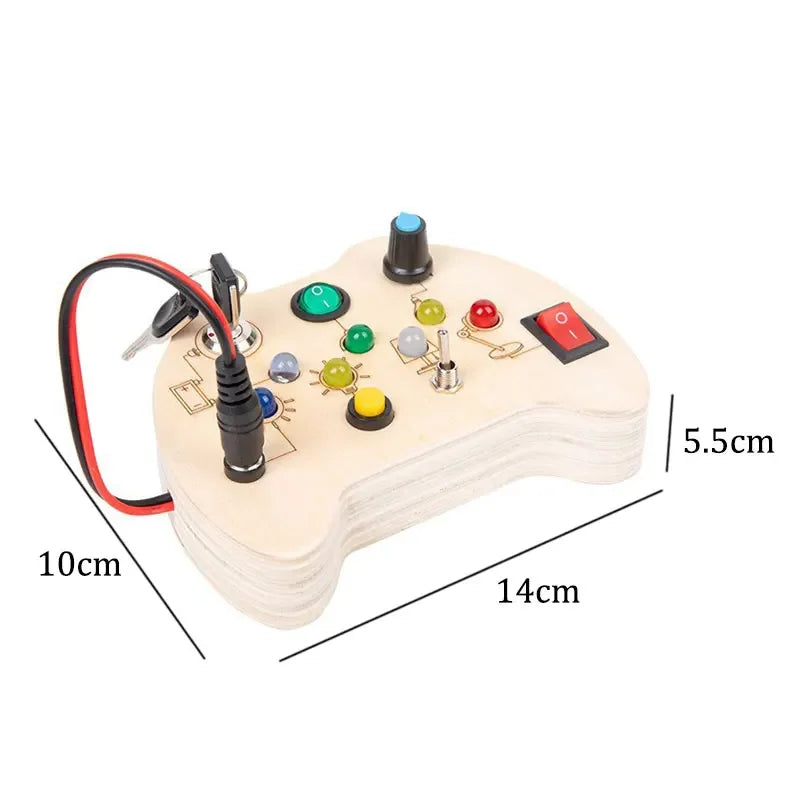 Kids Lights Busy Board Montessori Sensory Toys Switch LED Light Games Activity Board Thinking Education Baby Travel Toys 2-6Year