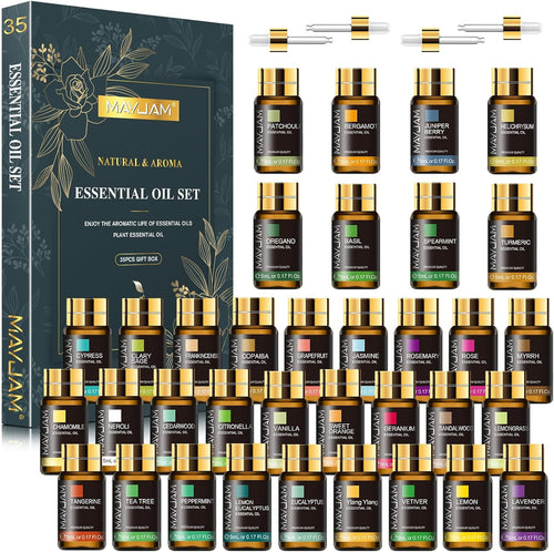 Essential Oils Set 35 X 5 Ml - Essential Oils Gift Set for Humidifier, Diffusers, Home, DIY