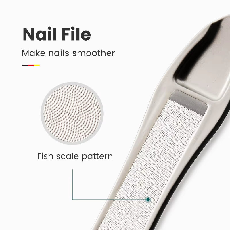 Ergonomic Stainless Steel Anti-Splash Nail Clippers - Bionic Design Manicure Tool for Perfect Fingernails