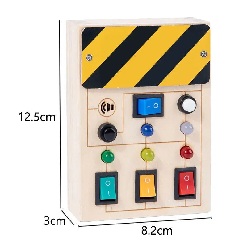 Kids Lights Busy Board Montessori Sensory Toys Switch LED Light Games Activity Board Thinking Education Baby Travel Toys 2-6Year