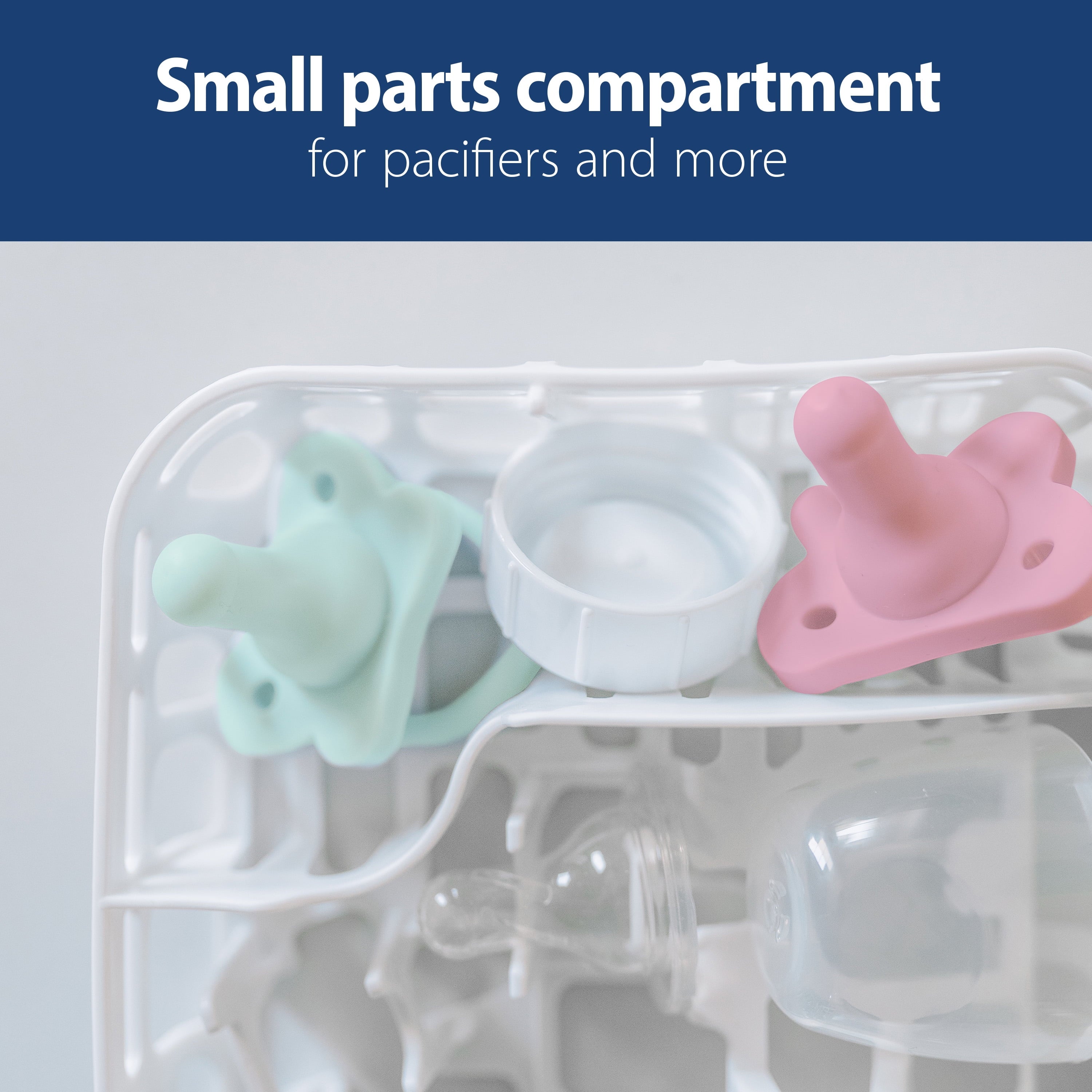 Dishwasher Basket for Small Baby Bottle Parts, Pacifiers, Accessories, Blue, 1-Pack