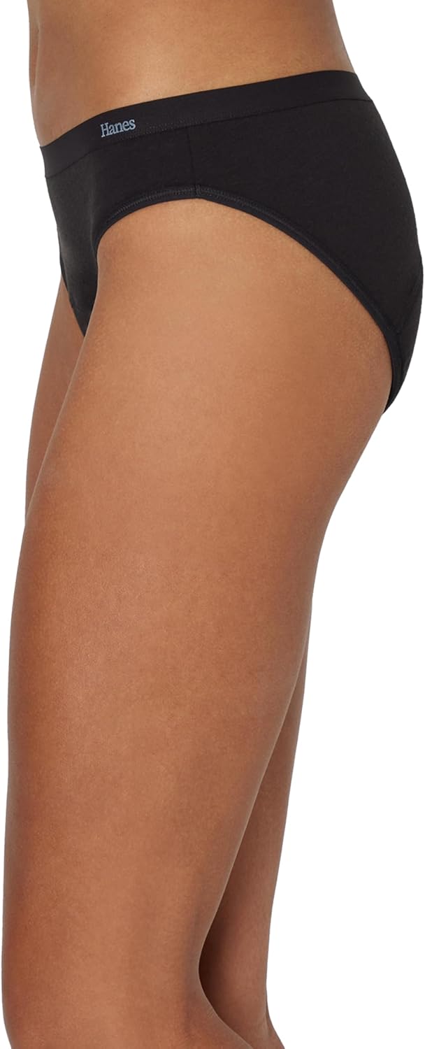 Experience Ultimate Comfort and Protection with Our Women's Bikini Period Underwear - 3-Pack in Stylish Black, Dot Print, and Concrete Heather