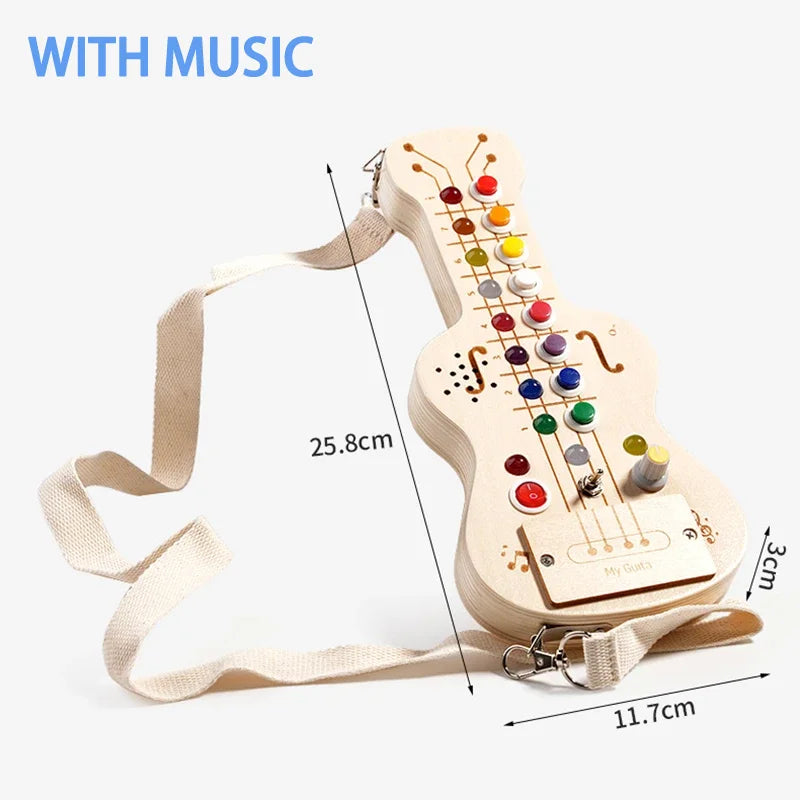 Kids Lights Busy Board Montessori Sensory Toys Switch LED Light Games Activity Board Thinking Education Baby Travel Toys 2-6Year