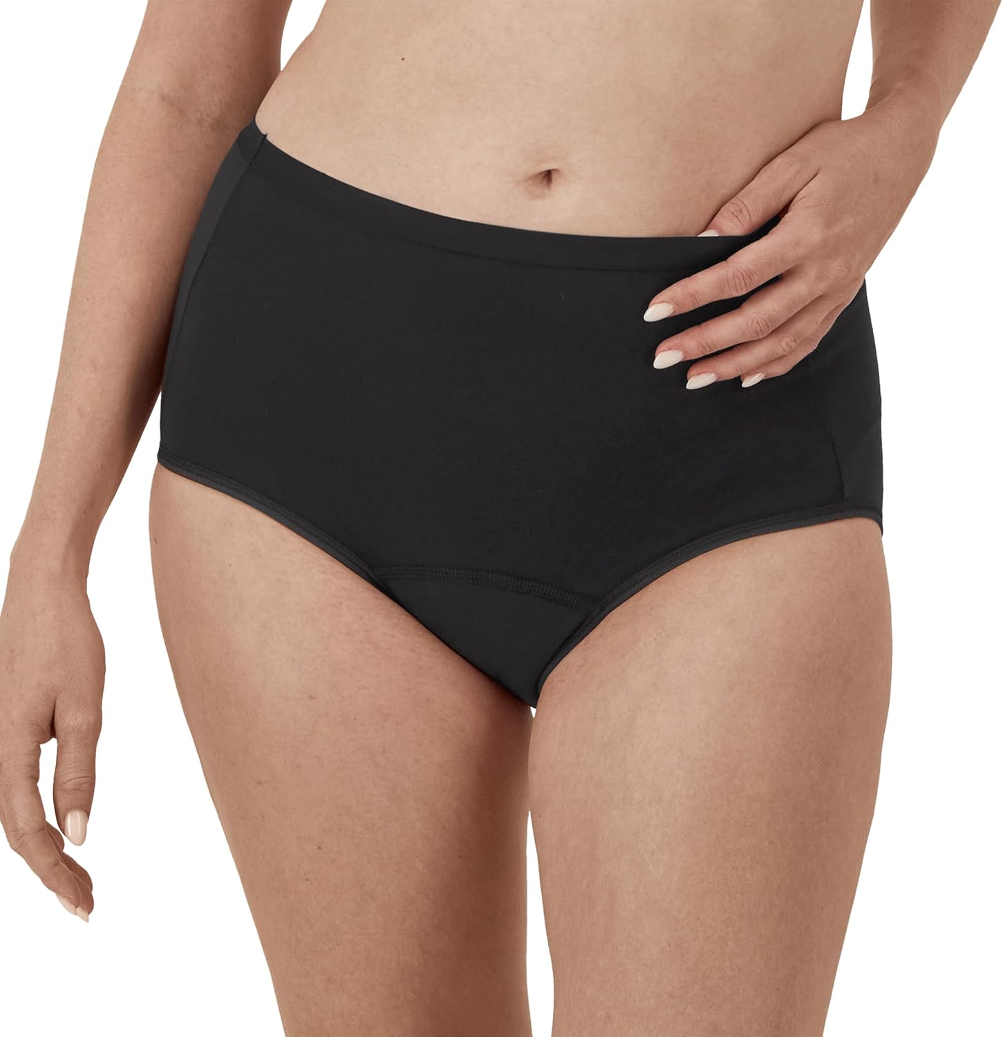 Experience Ultimate Comfort with Hanes Women's 3-Pack Bikini Period Underwear - Super Leak Protection in Black and Pecan