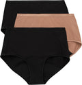 Experience Ultimate Comfort with Hanes Women's 3-Pack Bikini Period Underwear - Super Leak Protection in Black and Pecan