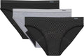 Experience Ultimate Comfort and Protection with Our Women's Bikini Period Underwear - 3-Pack in Stylish Black, Dot Print, and Concrete Heather