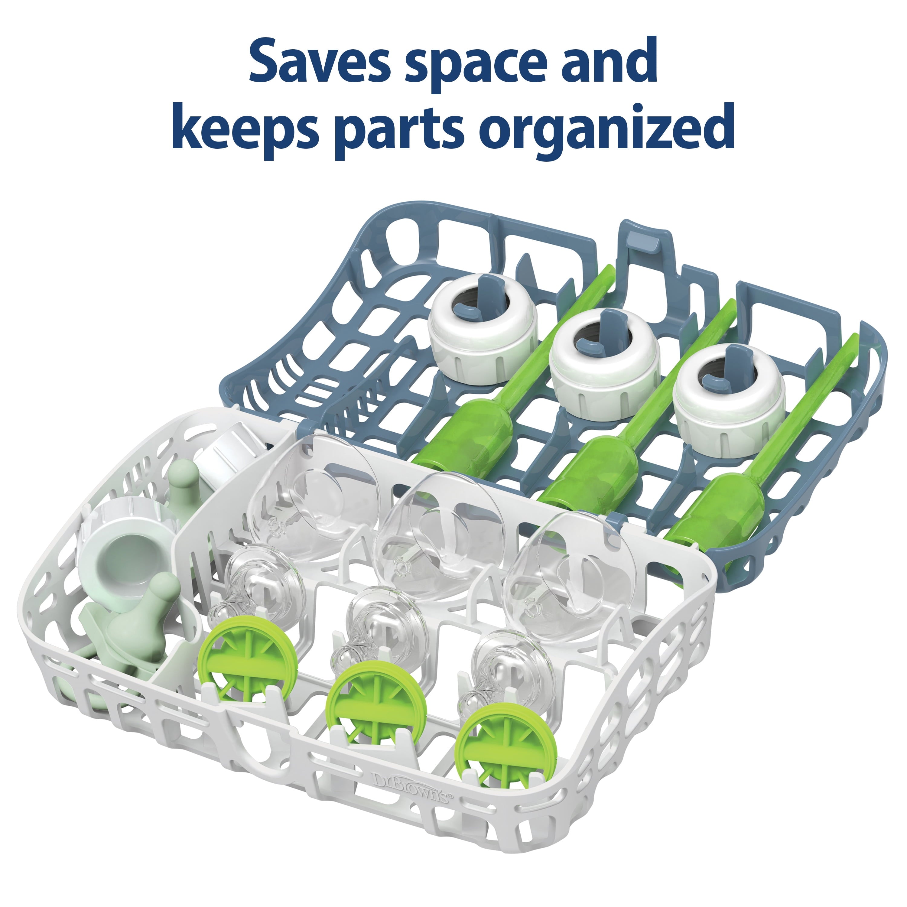 Dishwasher Basket for Small Baby Bottle Parts, Pacifiers, Accessories, Blue, 1-Pack