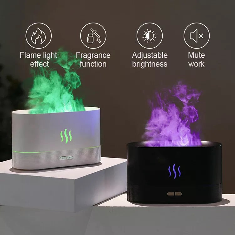 Transform Your Space with the Best Selling USB Ultrasonic Flame Humidifier - Colorful LED Aroma Diffuser for Relaxation