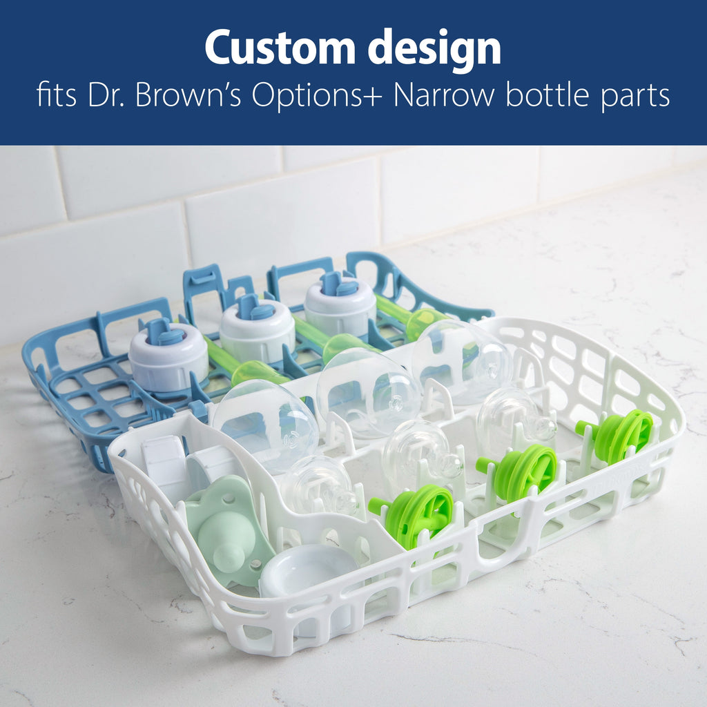 Dishwasher Basket for Small Baby Bottle Parts, Pacifiers, Accessories, Blue, 1-Pack