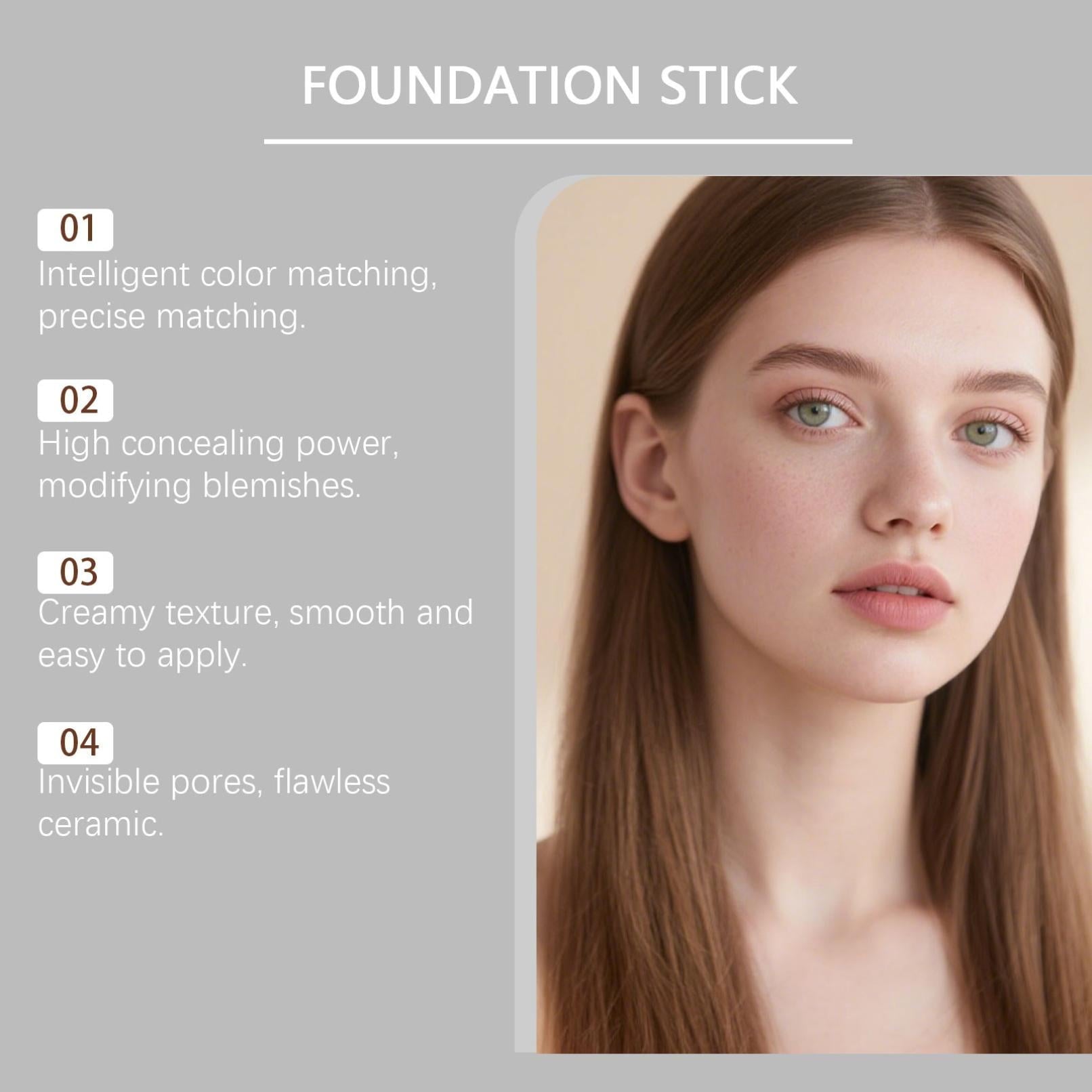 Transform Your Look with the Korean Color Changing Foundation Stick - Effortless Brightening Makeup Base for Hydrated, Flawless Skin