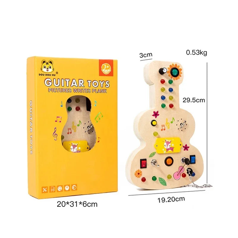 Kids Lights Busy Board Montessori Sensory Toys Switch LED Light Games Activity Board Thinking Education Baby Travel Toys 2-6Year
