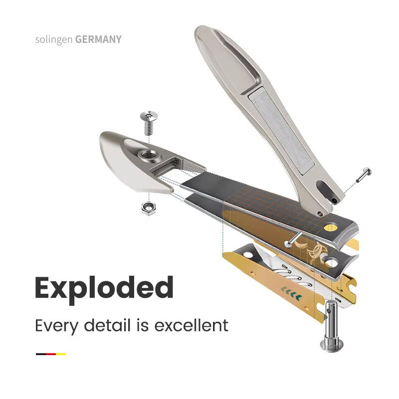 Ergonomic Stainless Steel Anti-Splash Nail Clippers - Bionic Design Manicure Tool for Perfect Fingernails