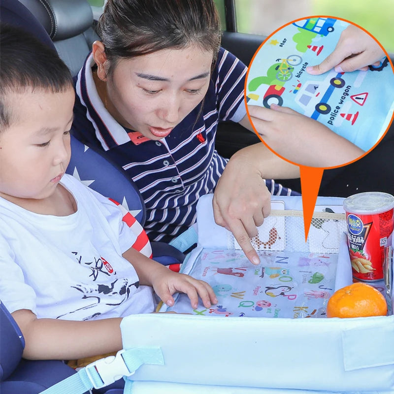 Baby Seat Tray Waterproof Table Car Seat Upgraded Autos Kid Travel Tray Storage Kids Toys Infant Holder Cartoon Baby Fence