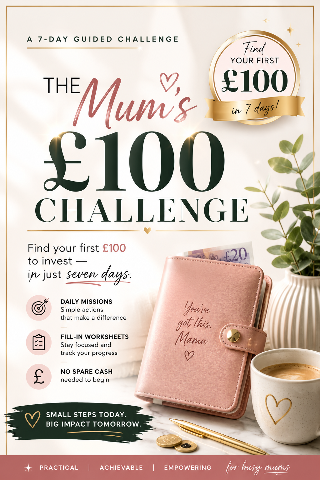 The Mum's First £100 | 7-Day Money Challenge Workbook