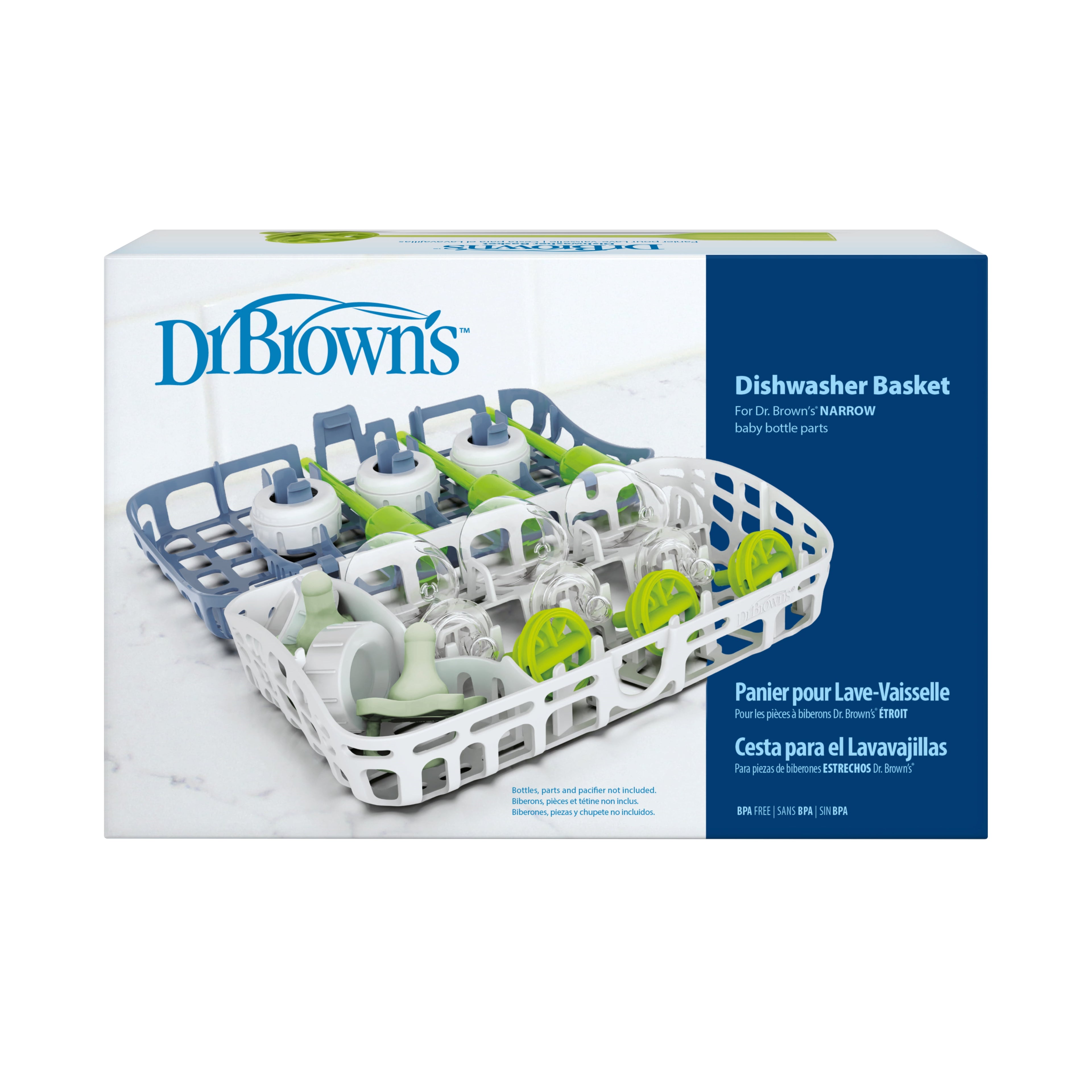 Dishwasher Basket for Small Baby Bottle Parts, Pacifiers, Accessories, Blue, 1-Pack