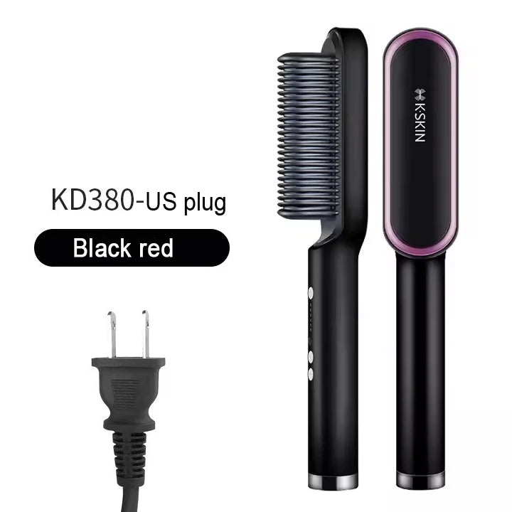 Revolutionary 2-in-1 Hair Styler: Fast Heating Straightening Hot Comb with Negative Ion Technology for Effortless Styling