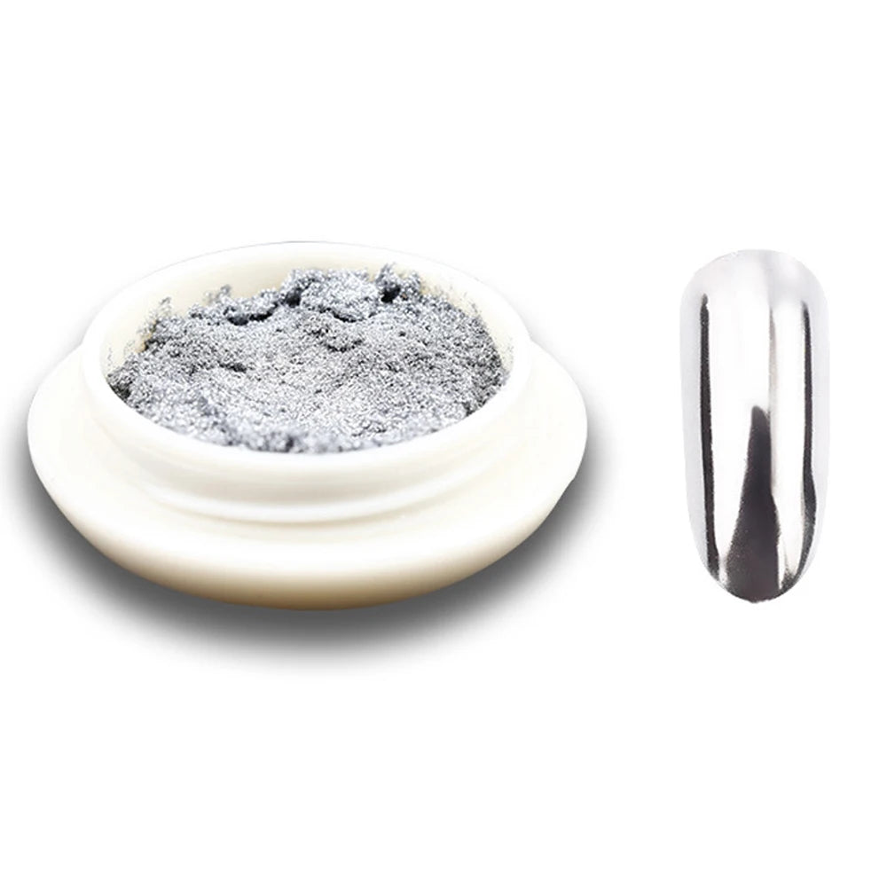 Transform Your Nails with the Glazed Donut Glow - Hailey Bieber Inspired Glitter Chrome Nail Powder