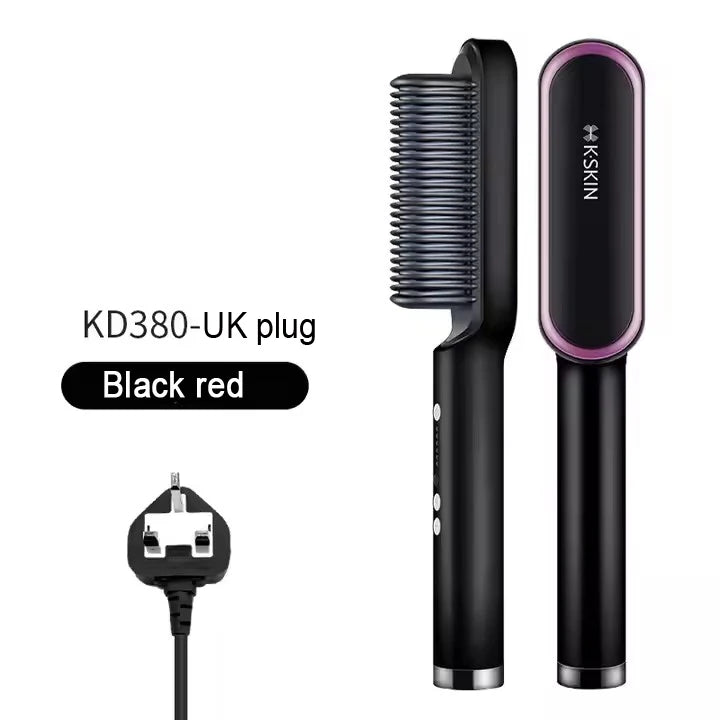Revolutionary 2-in-1 Hair Styler: Fast Heating Straightening Hot Comb with Negative Ion Technology for Effortless Styling