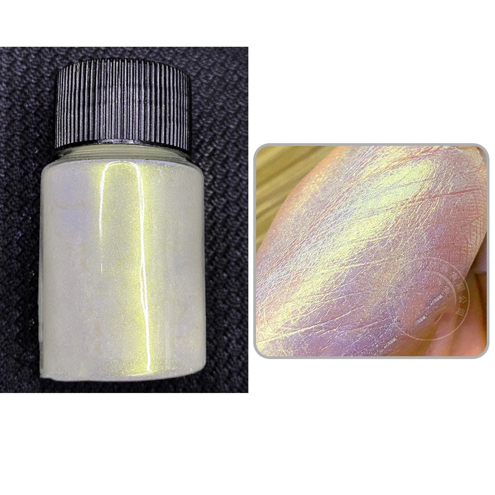 Transform Your Nails with the Glazed Donut Glow - Hailey Bieber Inspired Glitter Chrome Nail Powder