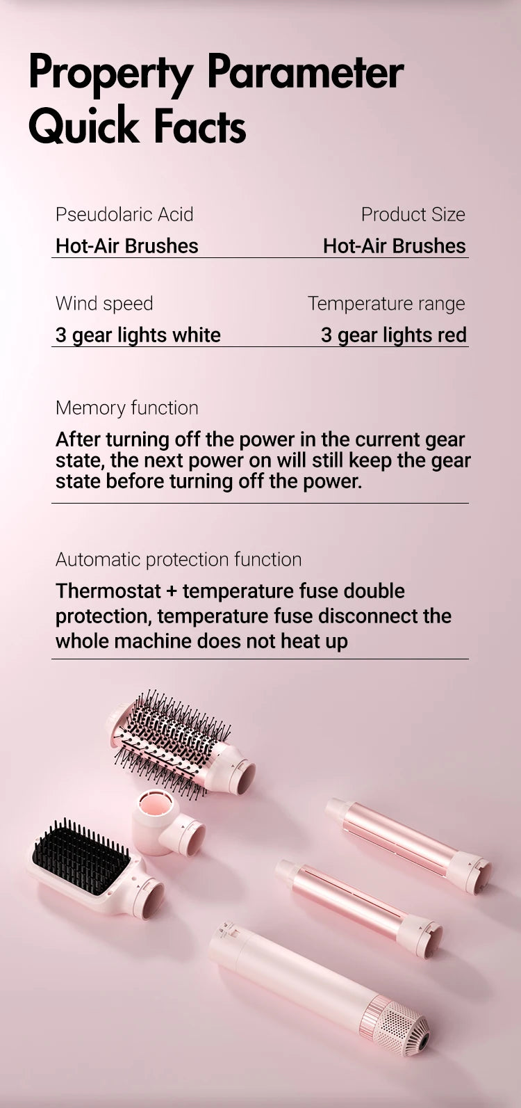 Detachable 5-in-1 Hair Dryer Brush | Fast Drying, Auto Curling & Smoothing – Complete Home Salon Styling Kit