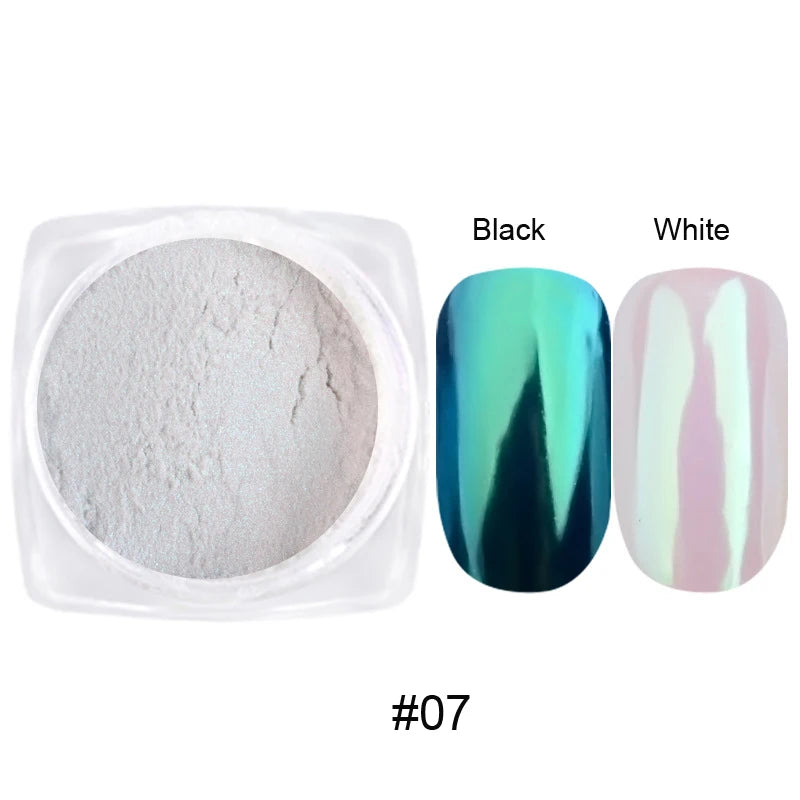 Transform Your Nails with the Glazed Donut Glow - Hailey Bieber Inspired Glitter Chrome Nail Powder