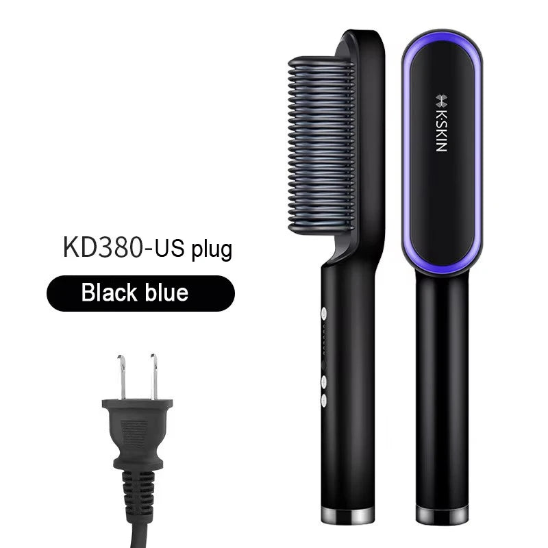 Revolutionary 2-in-1 Hair Styler: Fast Heating Straightening Hot Comb with Negative Ion Technology for Effortless Styling