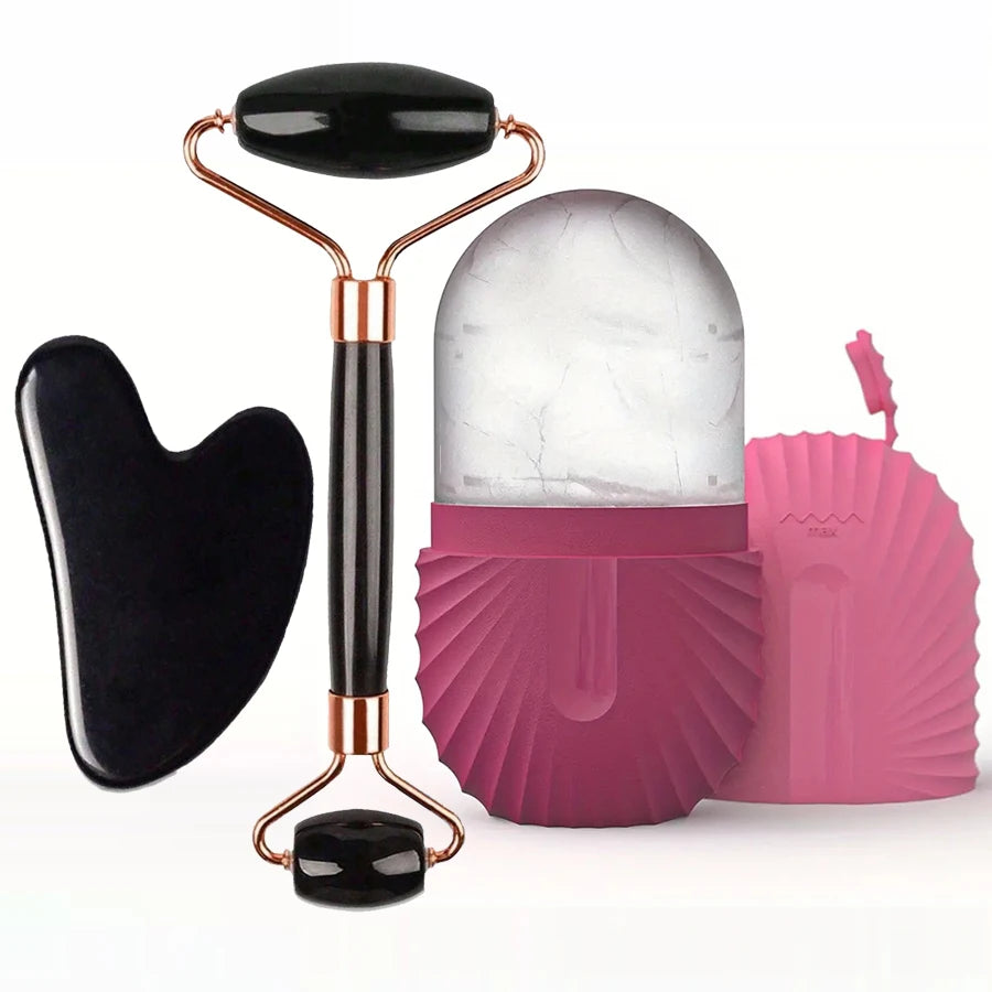 Revitalize Your Skin with Our 1/2/3Pcs Ice Face Roller Set - Perfect for Facial Massage, Lifting, and Contouring!