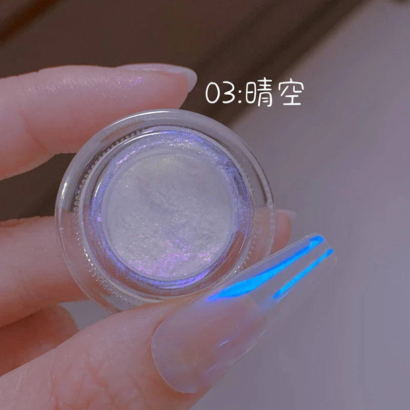 Transform Your Nails with the Glazed Donut Glow - Hailey Bieber Inspired Glitter Chrome Nail Powder