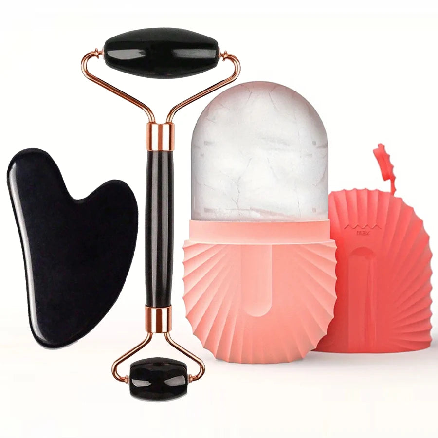 Revitalize Your Skin with Our 1/2/3Pcs Ice Face Roller Set - Perfect for Facial Massage, Lifting, and Contouring!