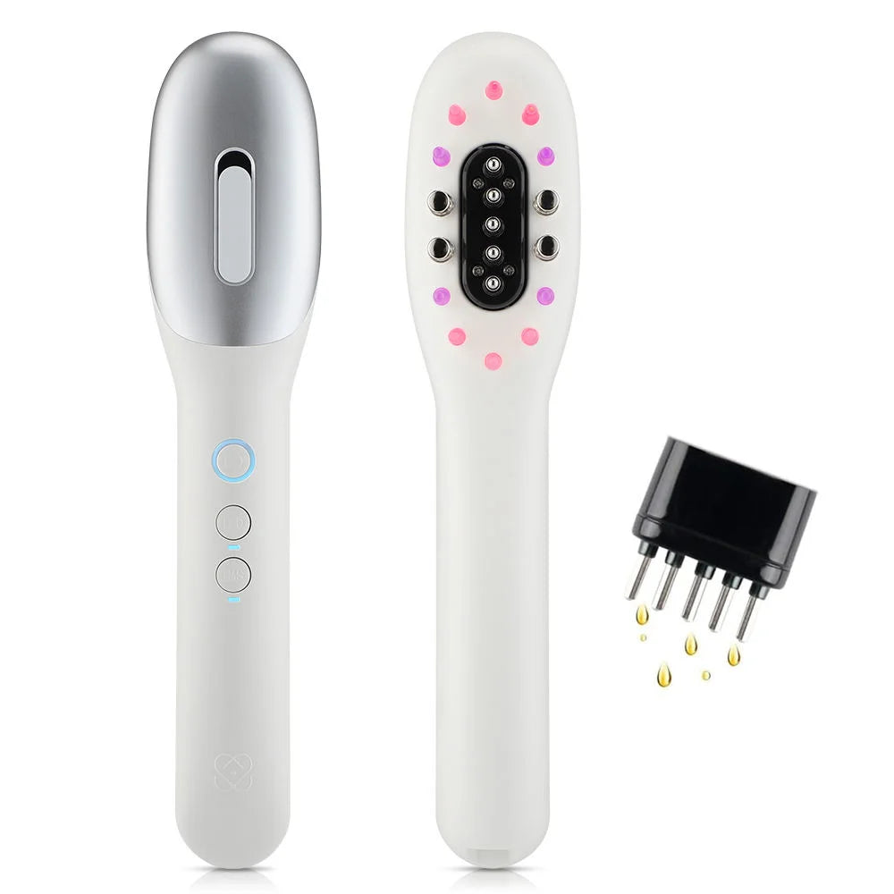 Revitalize Your Scalp with the 4-in-1 Electric EMS Massager Comb – LED Light Therapy & Hair Oil Applicator for Enhanced Hair Growth!
