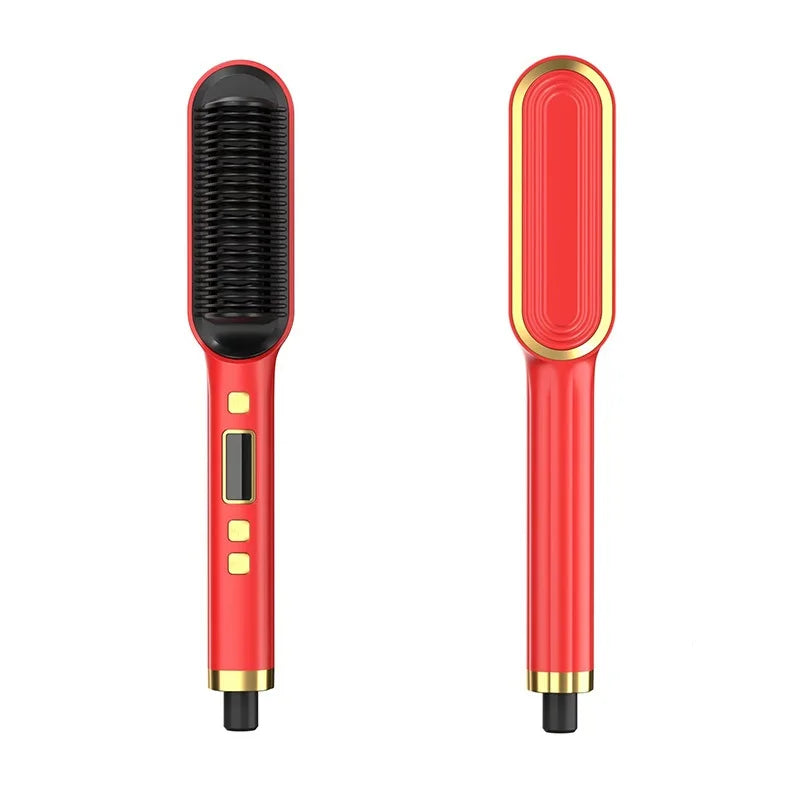 Transform Your Hair with the VITI Professional Hair Straightener Brush - Wet and Dry Styling Comb with LCD Display
