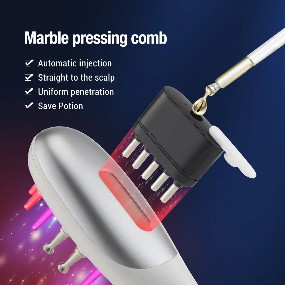 Revitalize Your Scalp with the 4-in-1 Electric EMS Massager Comb – LED Light Therapy & Hair Oil Applicator for Enhanced Hair Growth!