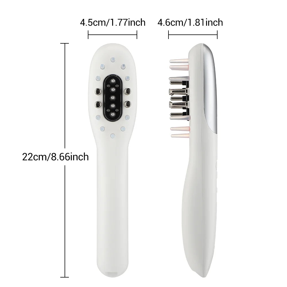 Revitalize Your Scalp with the 4-in-1 Electric EMS Massager Comb – LED Light Therapy & Hair Oil Applicator for Enhanced Hair Growth!