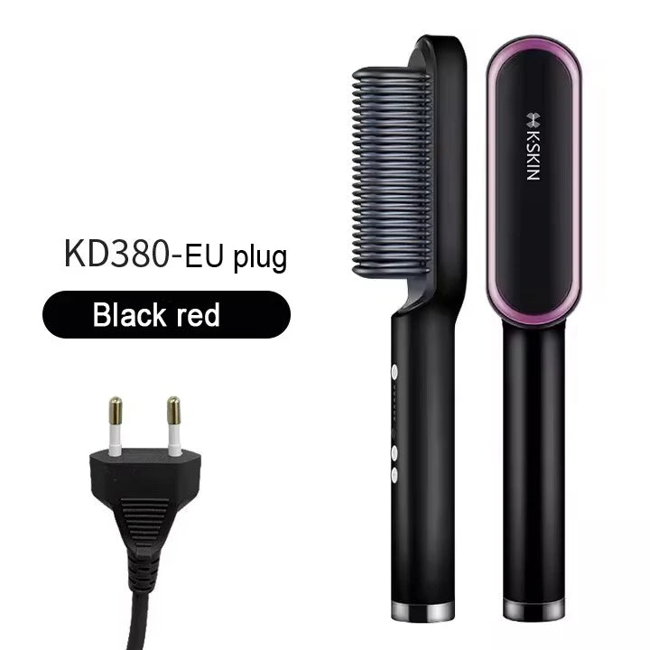 Revolutionary 2-in-1 Hair Styler: Fast Heating Straightening Hot Comb with Negative Ion Technology for Effortless Styling