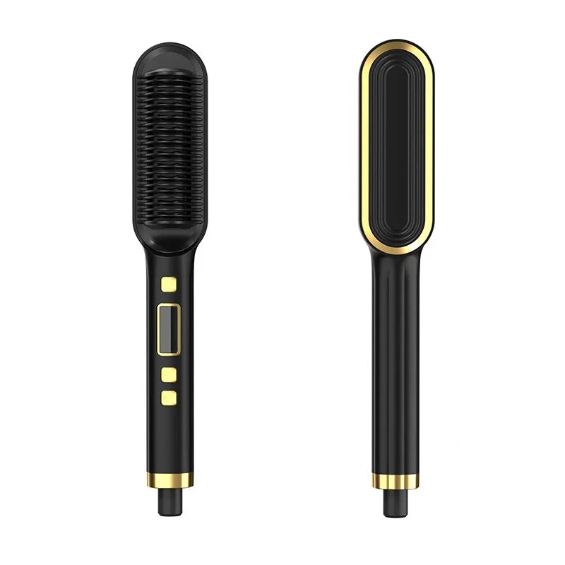 Transform Your Hair with the VITI Professional Hair Straightener Brush - Wet and Dry Styling Comb with LCD Display