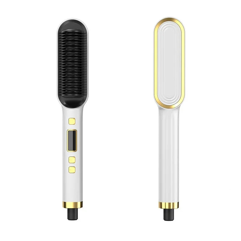 Transform Your Hair with the VITI Professional Hair Straightener Brush - Wet and Dry Styling Comb with LCD Display