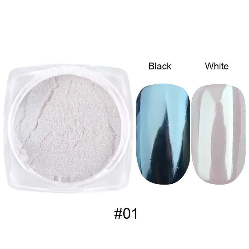 Transform Your Nails with the Glazed Donut Glow - Hailey Bieber Inspired Glitter Chrome Nail Powder
