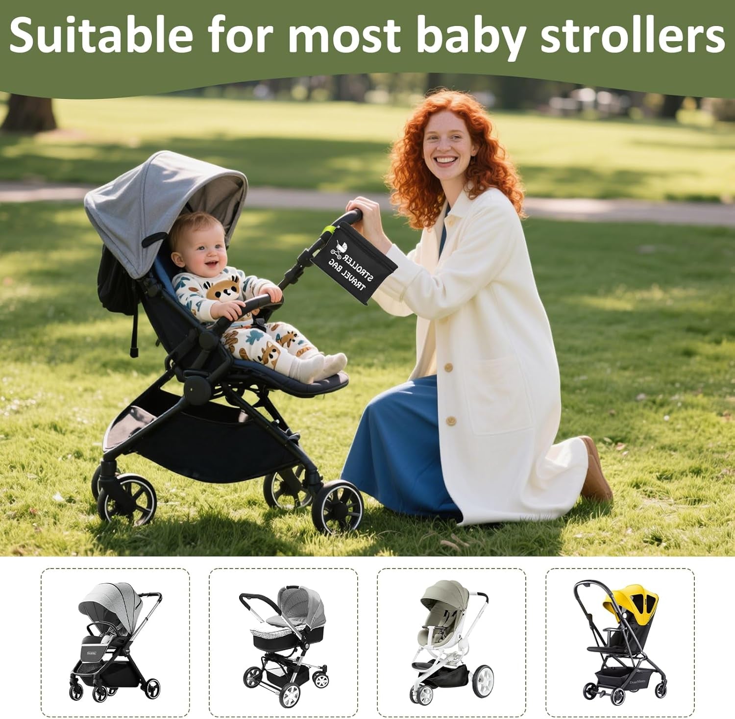 Stroller Travel Bag for Airplane, Waterproof Pushchair Cover with Shoulder Strap, Large Pram Gate Check Bag for Airplane Infant Buggy Stroller Storage