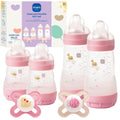 Easy Start Anti-Colic Baby Bottle Starter Set – 4 Self Sterilizing Bottles (5Oz & 9Oz) + 2 Newborn Pacifiers Breastfed Baby Feeding Gift Set