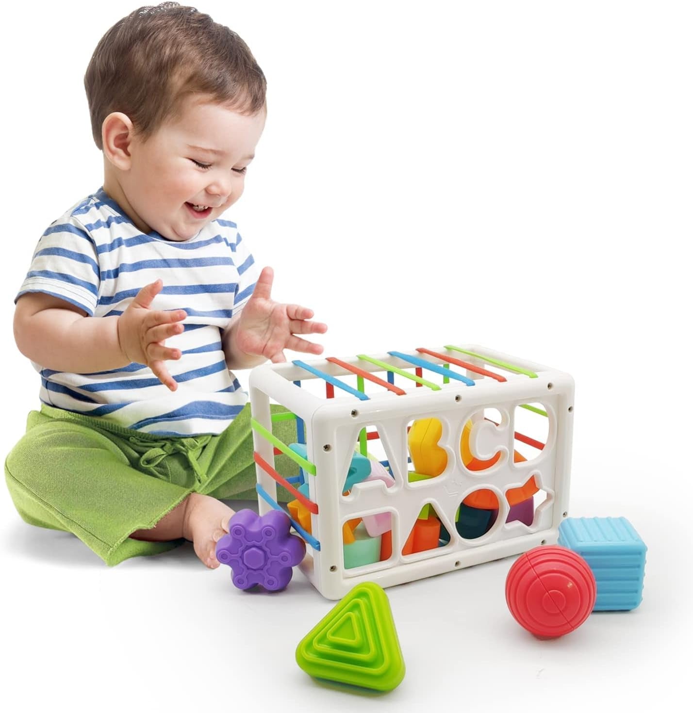 Montessori Toys for 1 Year Old Boys Girls 1St Birthday Gifts, Baby Shape Sorter Cube for 12 18 Months, Brian Sensory Toys for Babies Early Educational Baby Travel Toys for Toddler Age 1-2